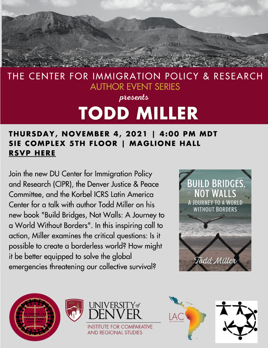 CIPR Author Series with Todd Miller. November 4th 2021.