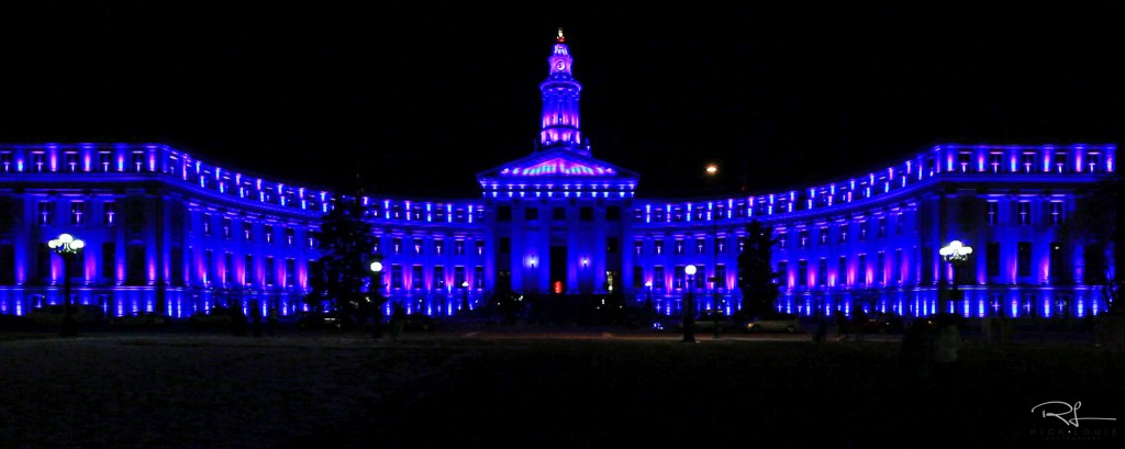 Denver City and County Building in Blue